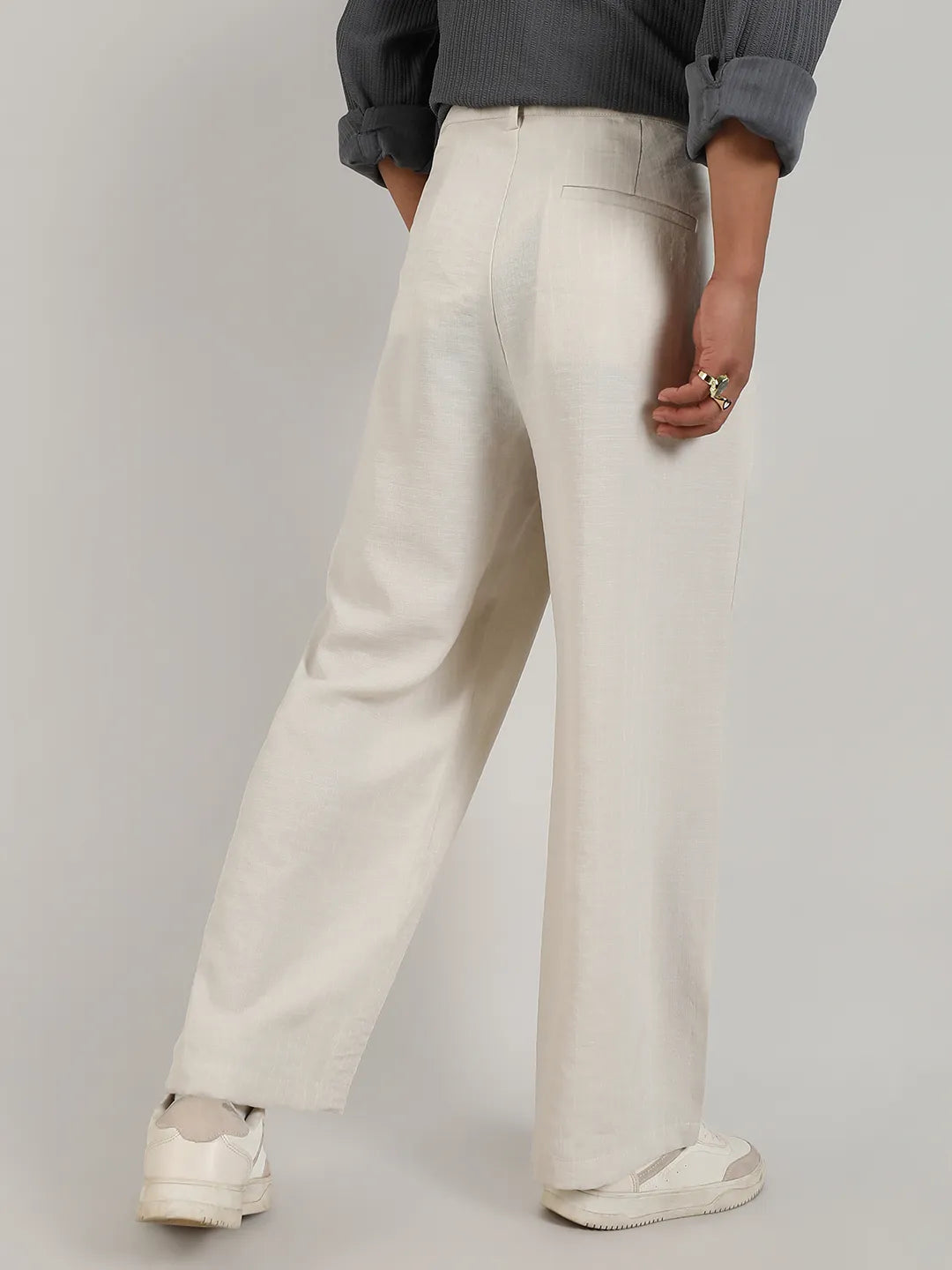 Tailored Linen-Blend Trousers