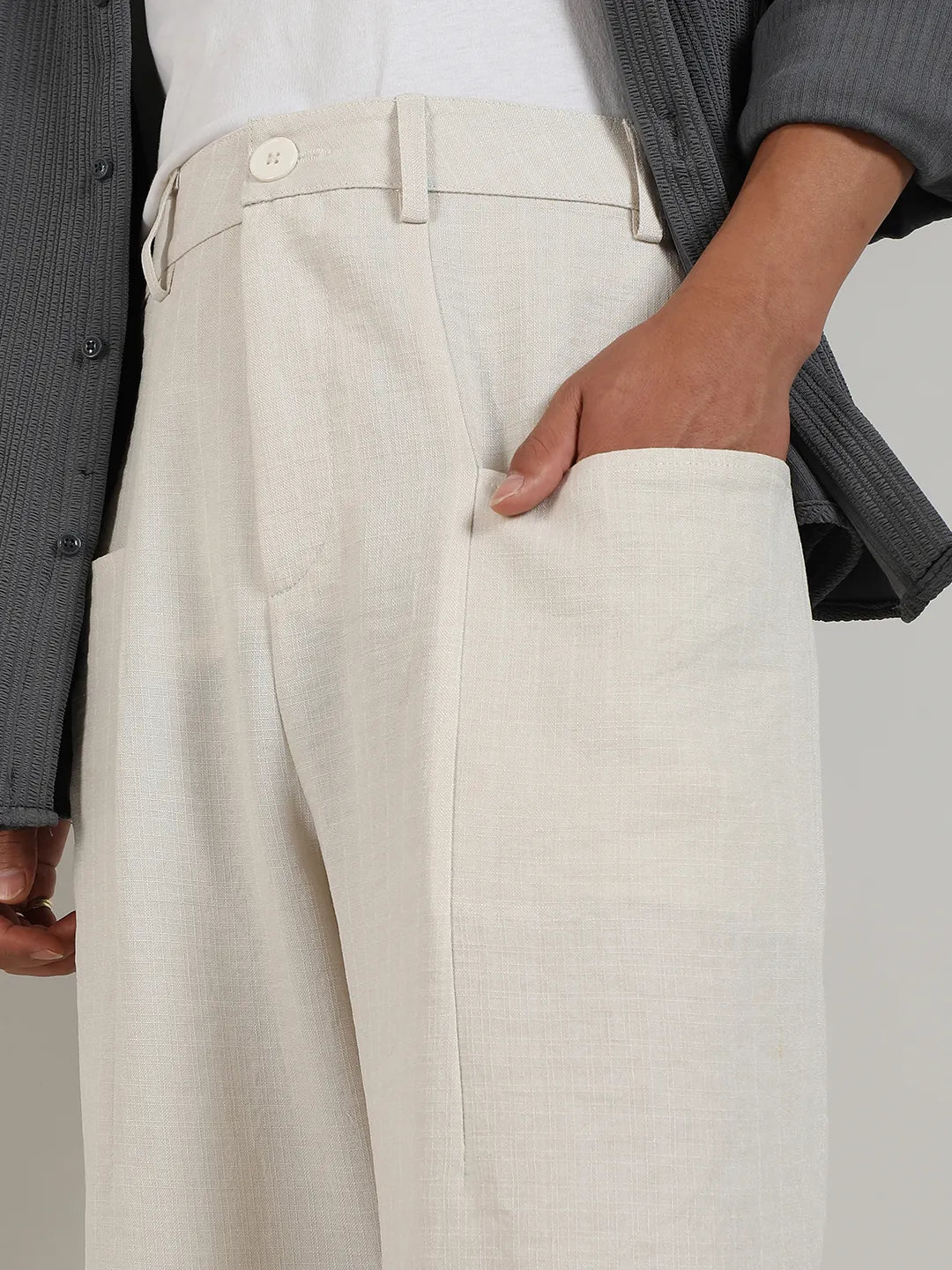 Tailored Linen-Blend Trousers