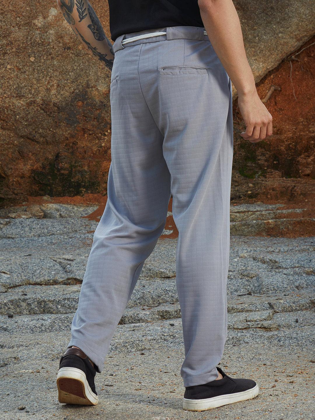 Belted-Rope Tailored Trousers