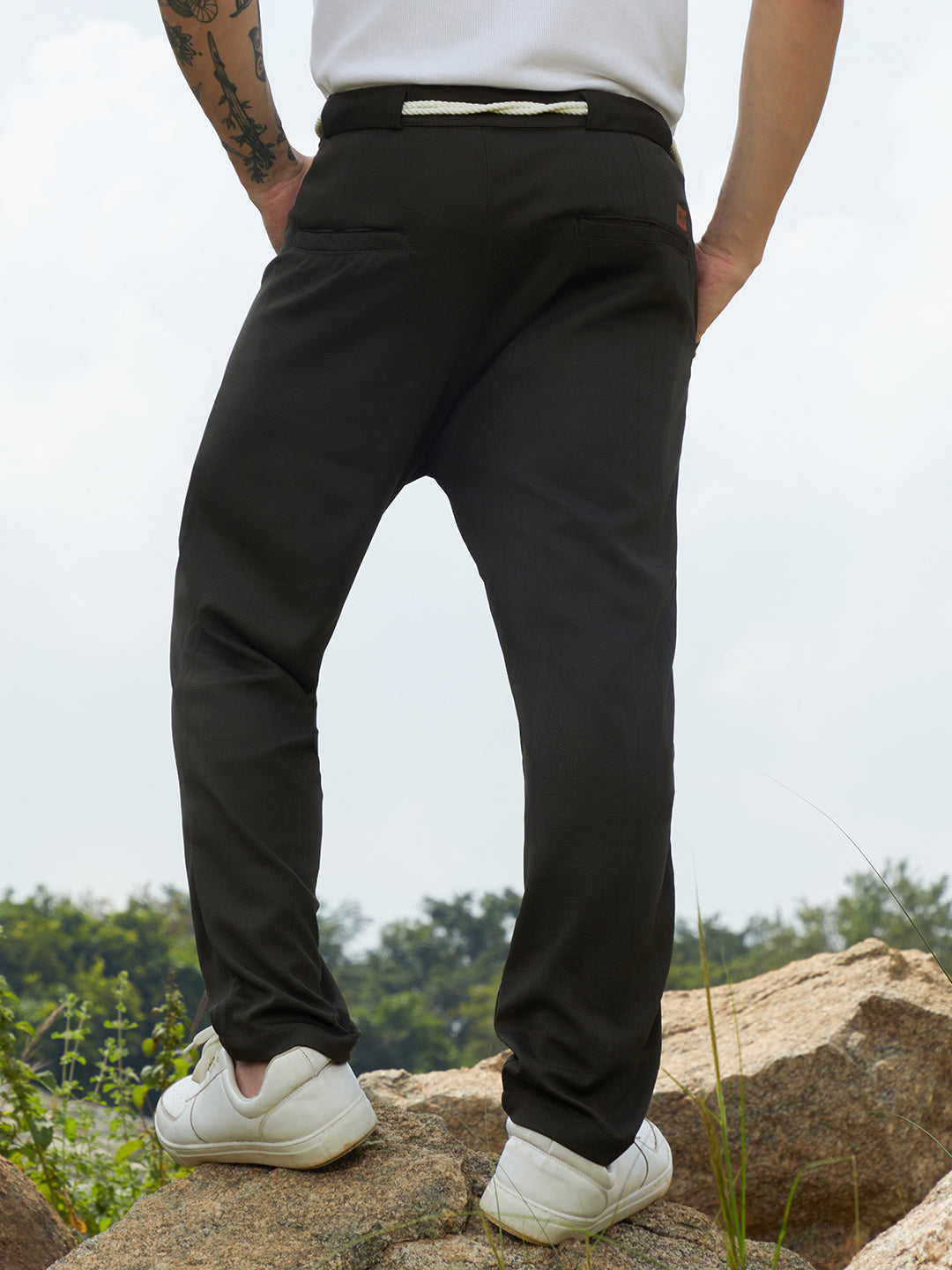 Lightweight - Belted-Rope Tailored Trousers