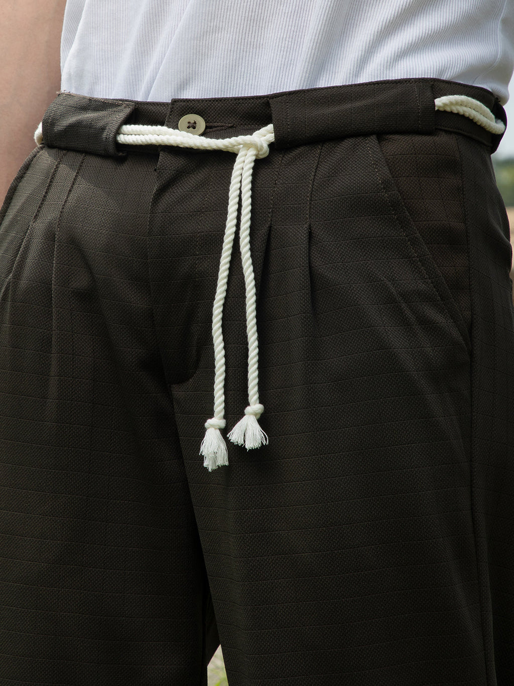 Lightweight - Belted-Rope Tailored Trousers