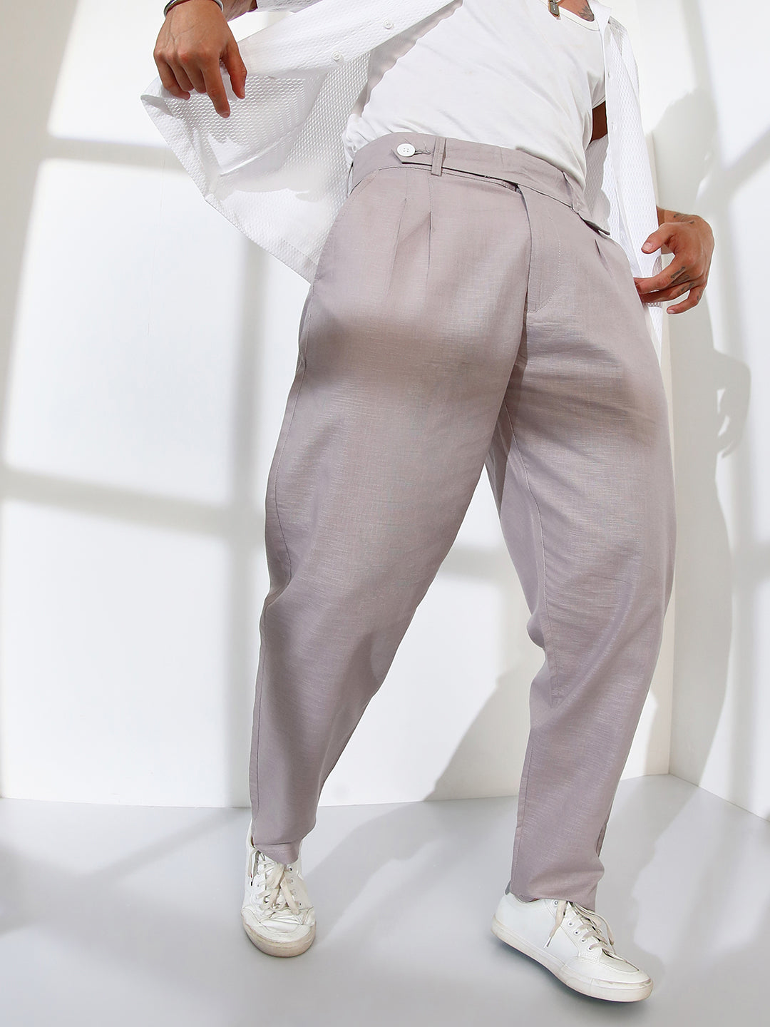 Tailored Linen-Blend Trousers