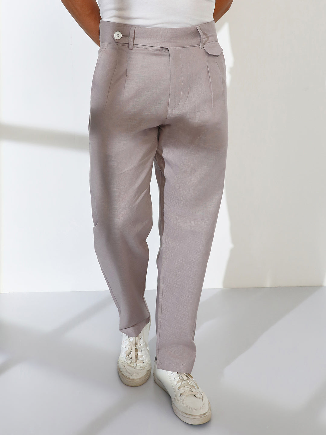 Tailored Linen-Blend Trousers