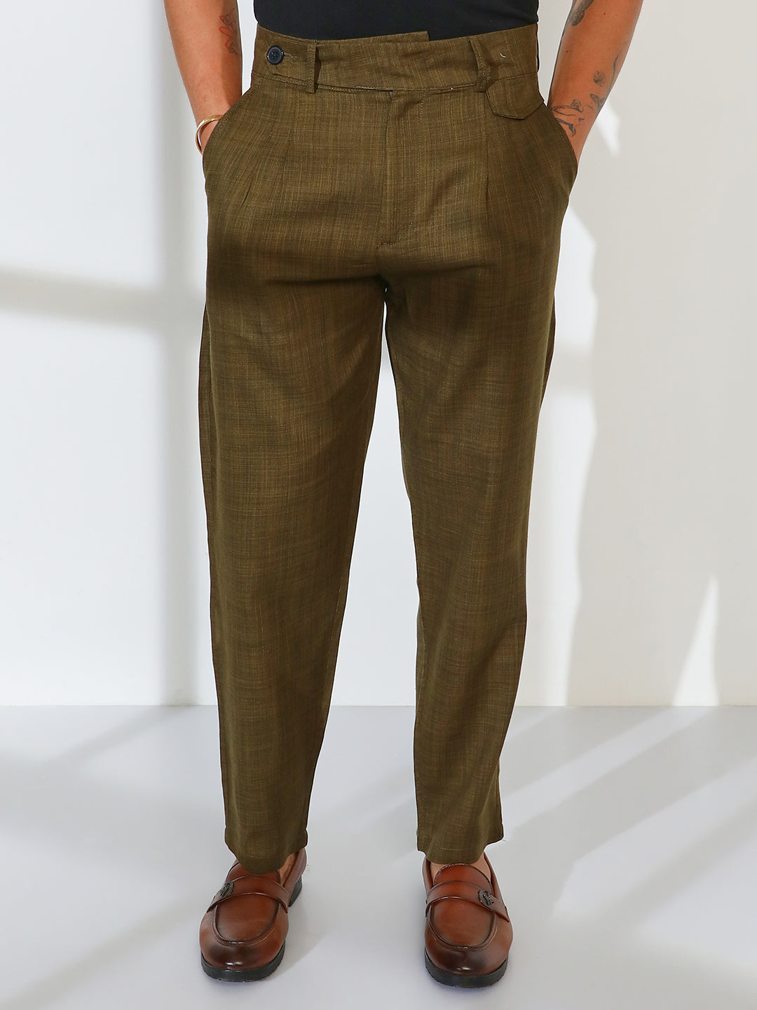 Tailored Linen-Blend Trousers