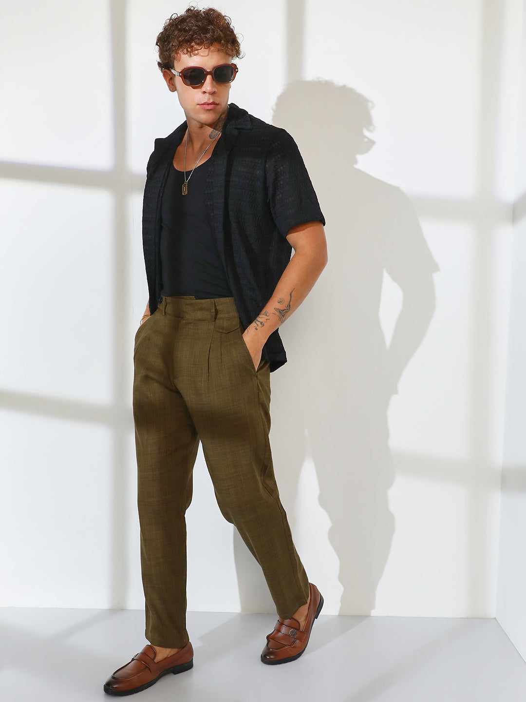 Tailored Linen-Blend Trousers