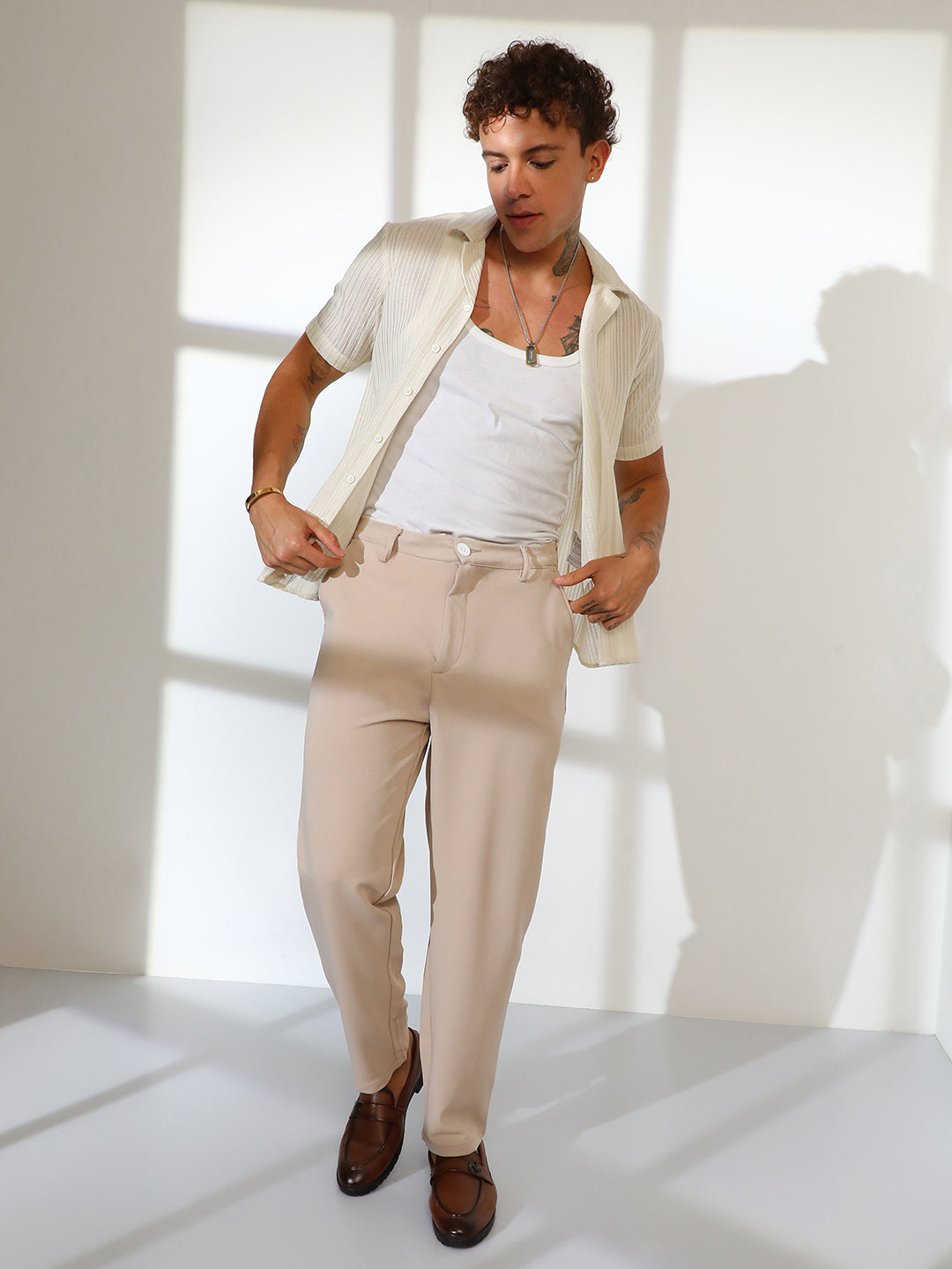 Straight-Fit Tailored Trousers