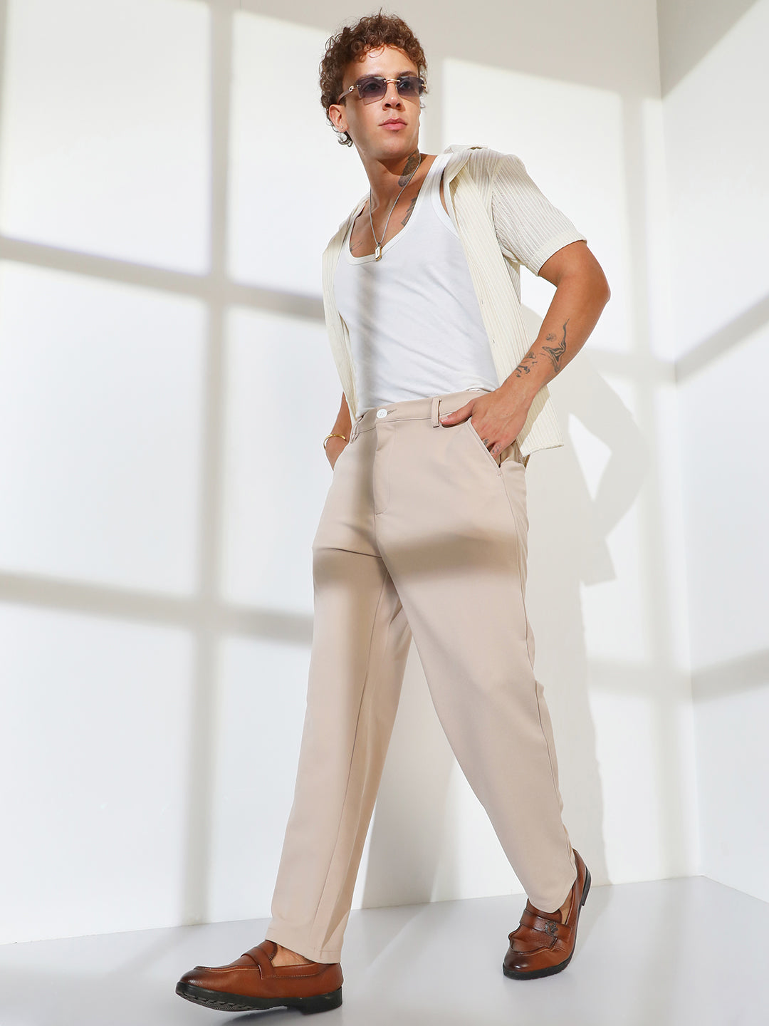 Straight-Fit Tailored Trousers