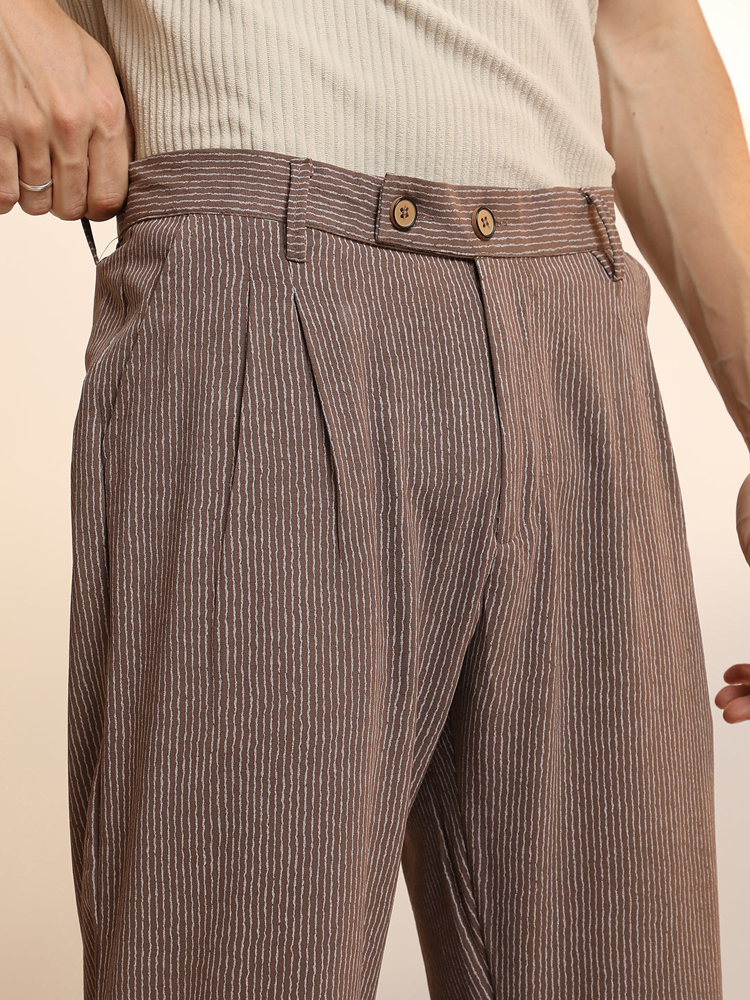 Lightweight - Striped Tailored Trousers