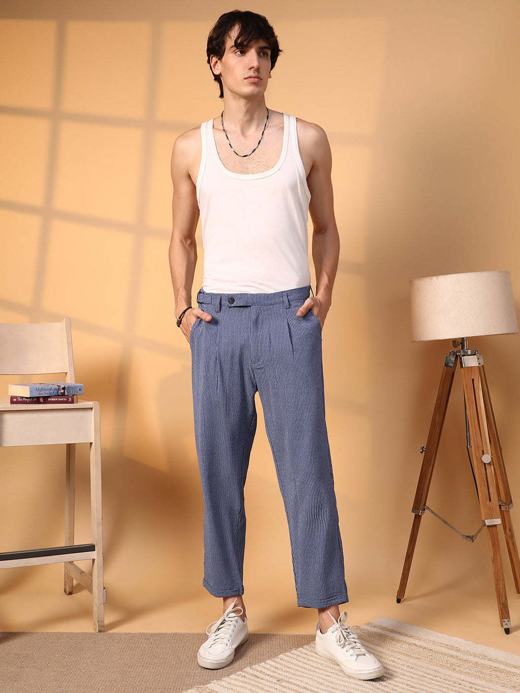 Lightweight - Striped Tailored Trousers