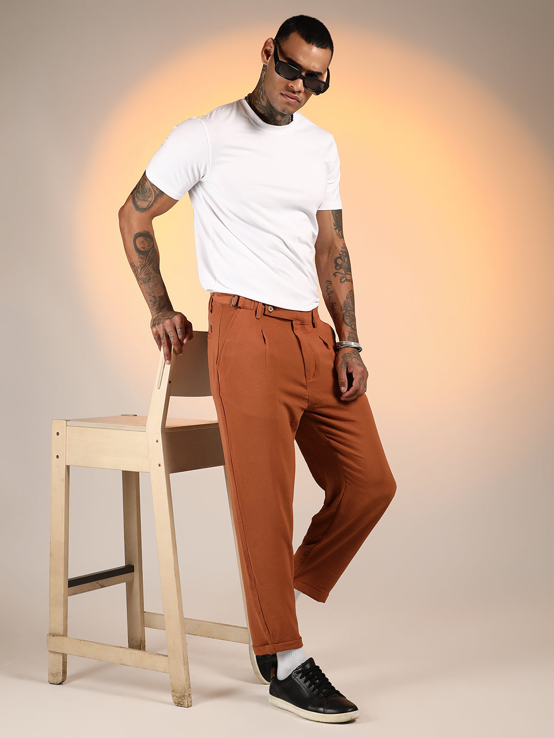 Cuffed Pleated Trousers