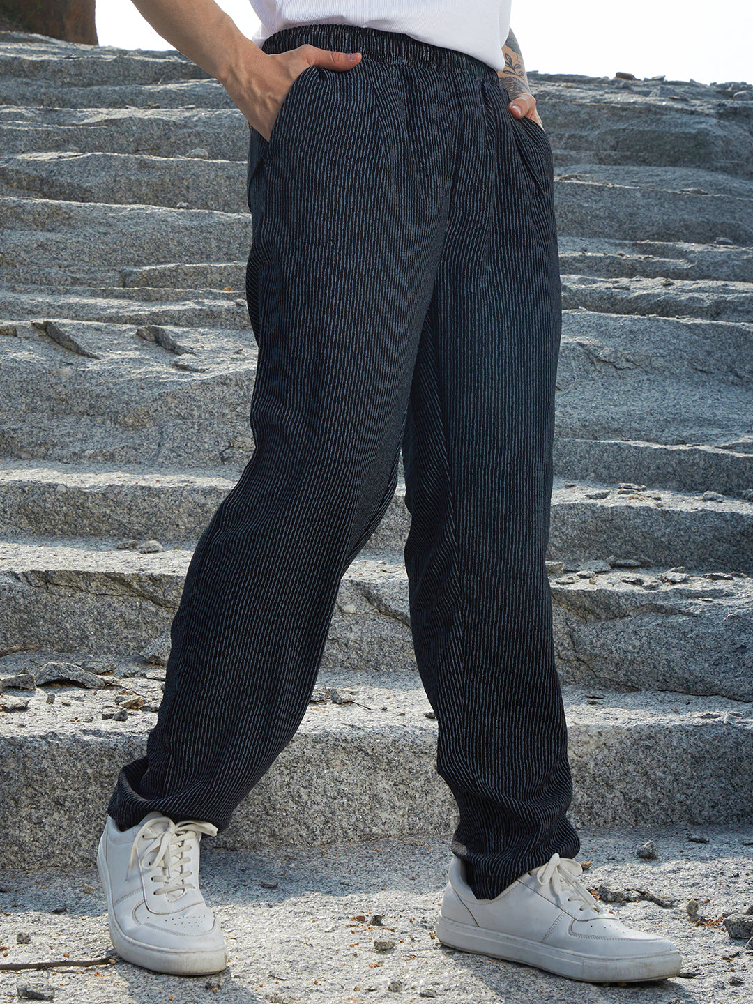 Lightweight - Striped Tailored Trousers