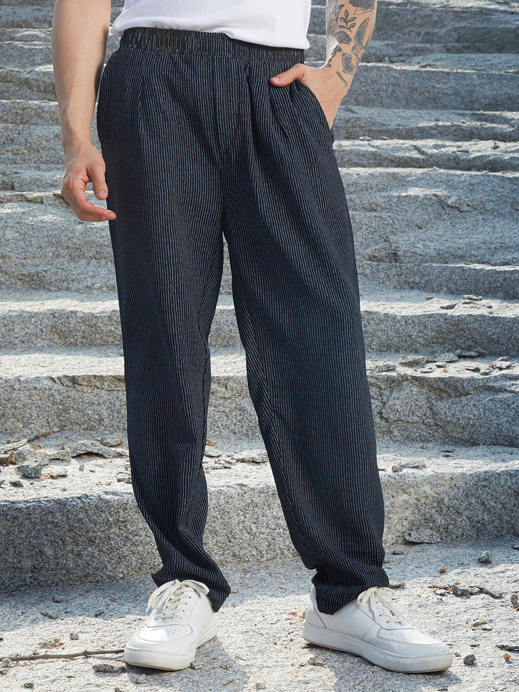 Lightweight - Striped Tailored Trousers