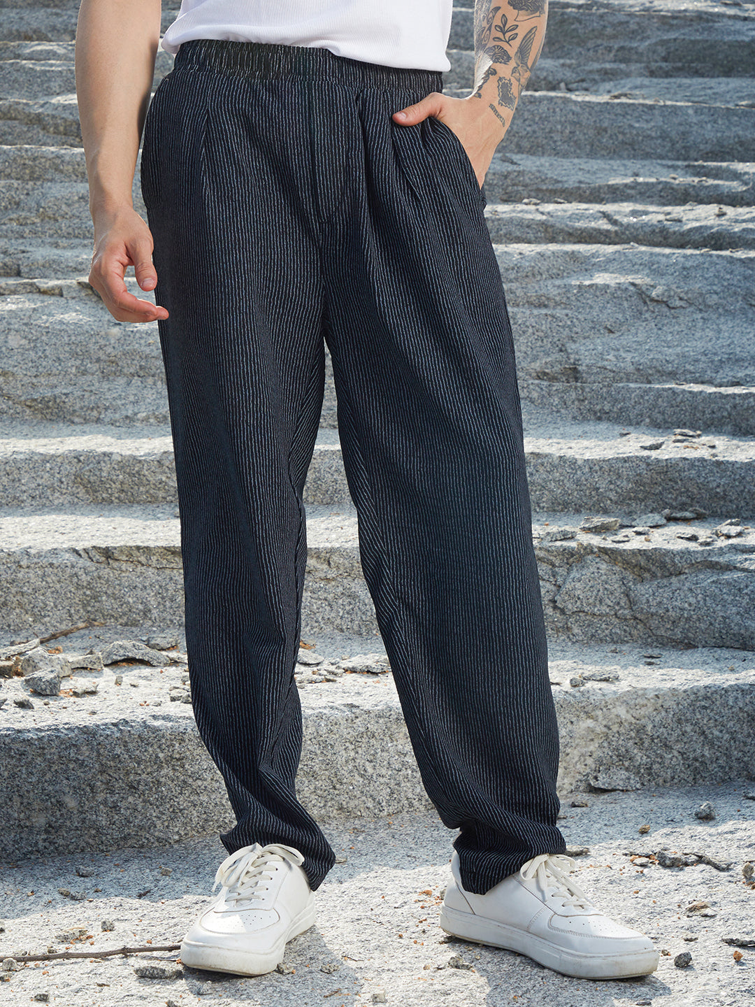 Lightweight - Striped Tailored Trousers