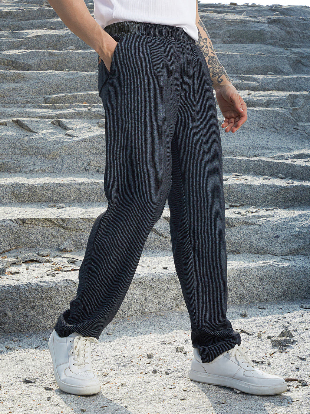 Lightweight - Striped Tailored Trousers