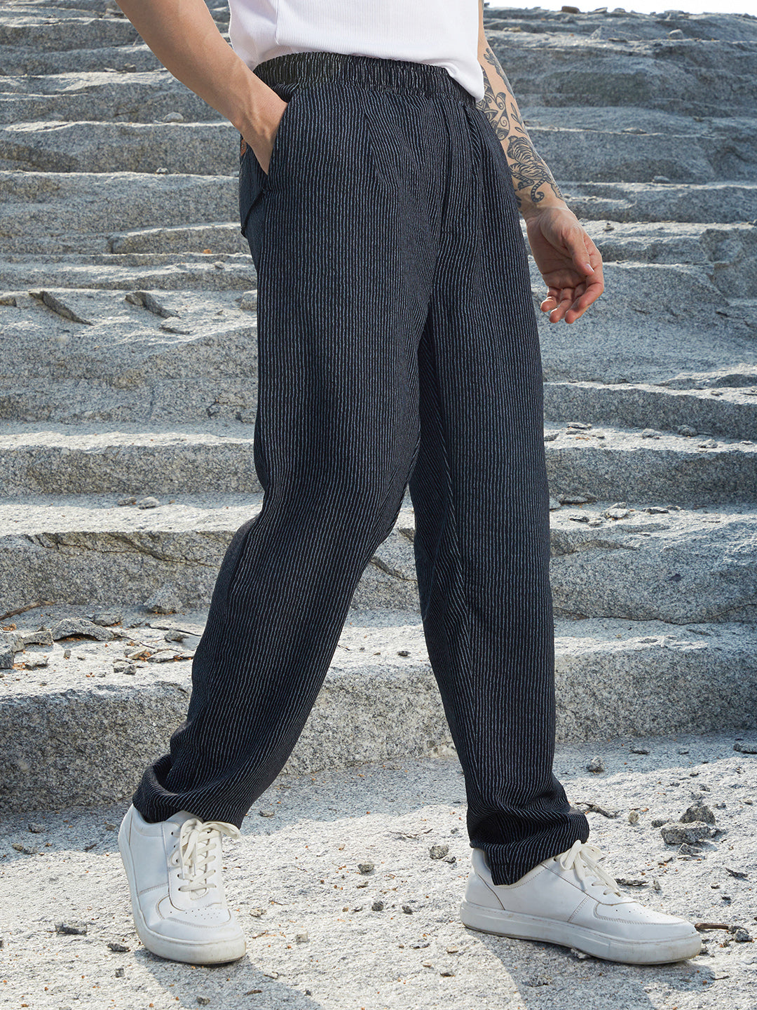 Lightweight - Striped Tailored Trousers