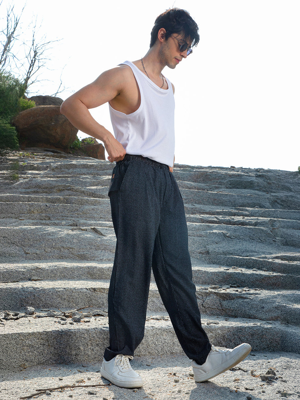 Lightweight - Striped Tailored Trousers