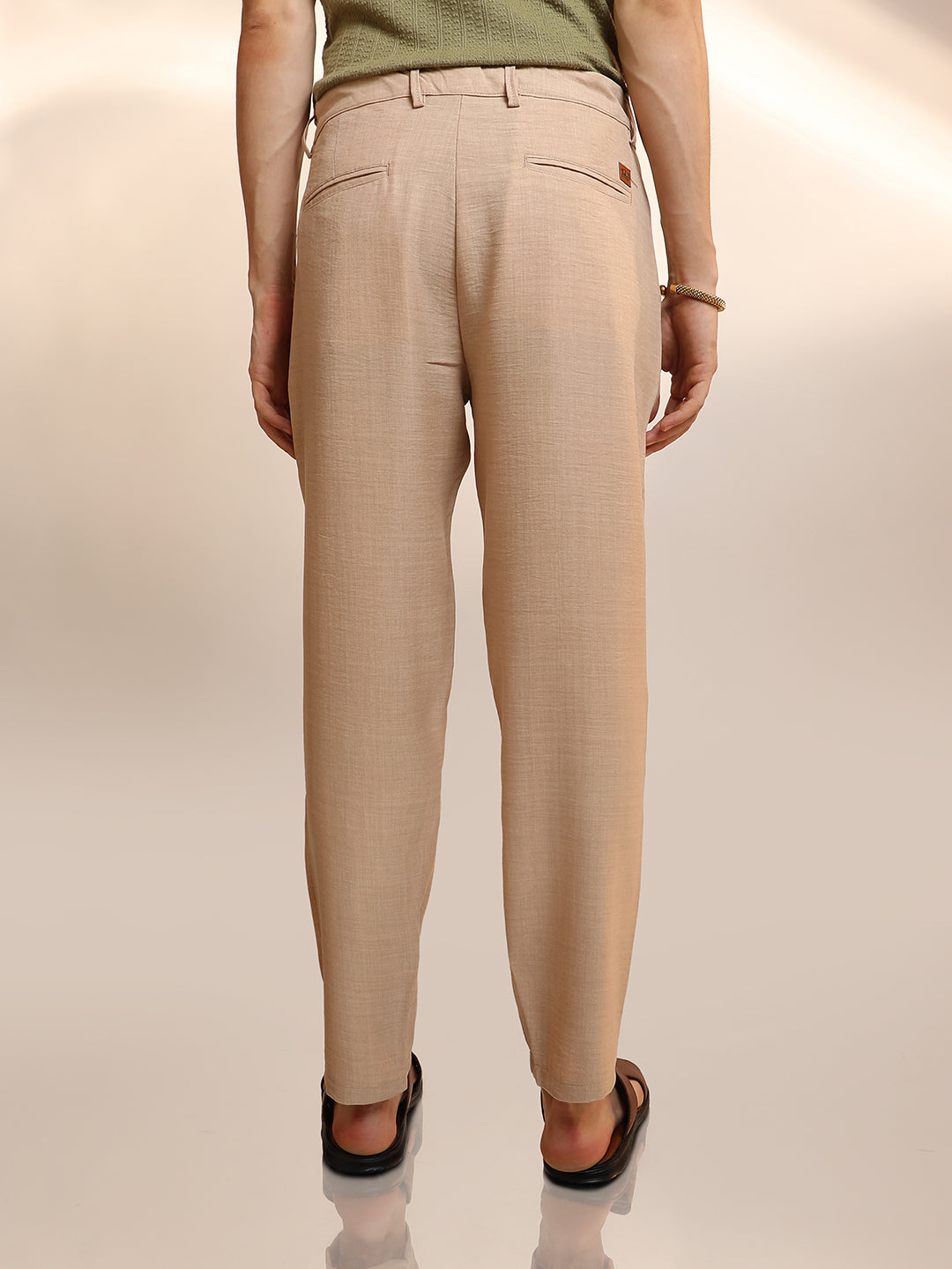 Solid Pleated Trousers