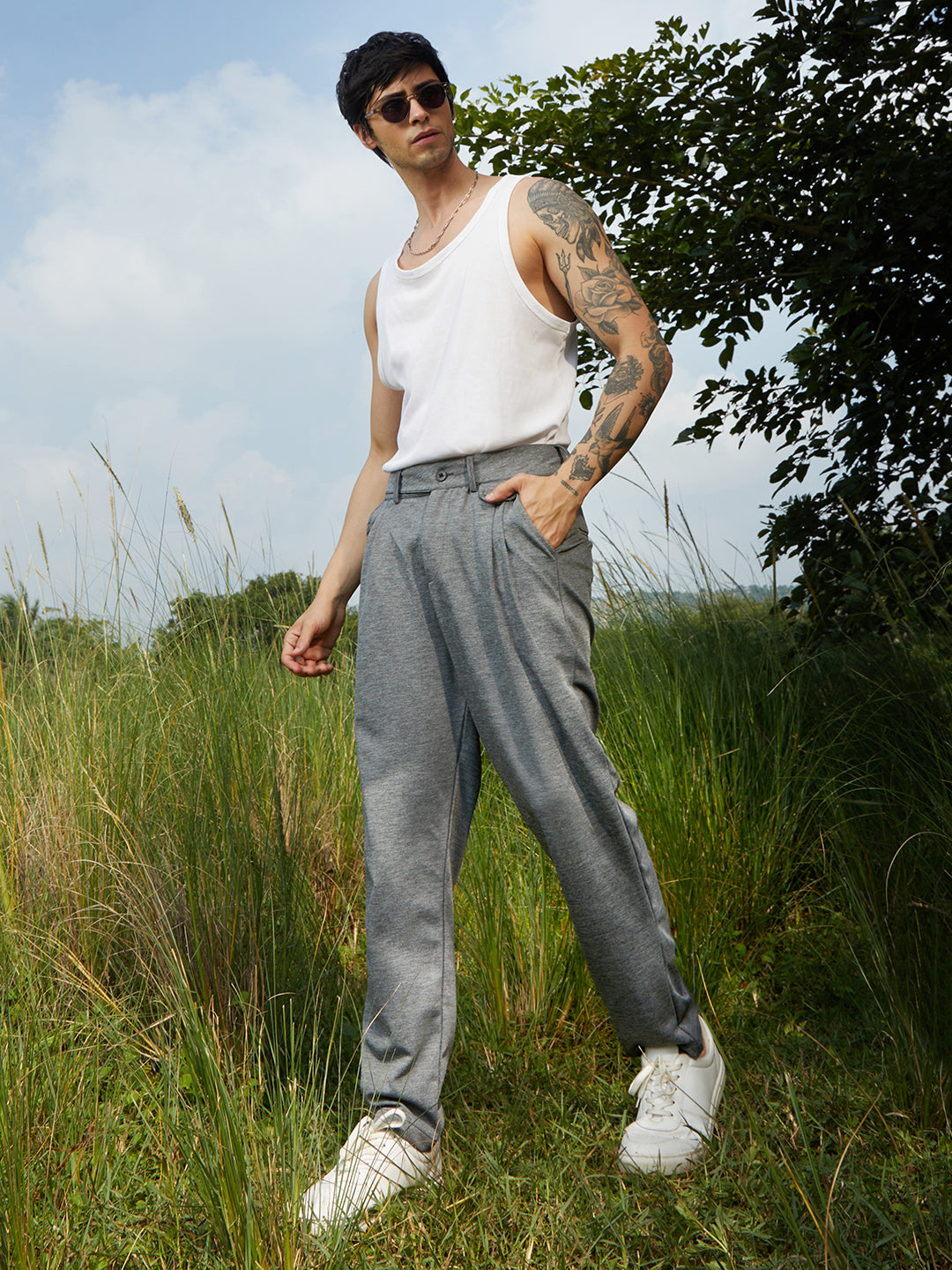 Heathered Tailored Trousers