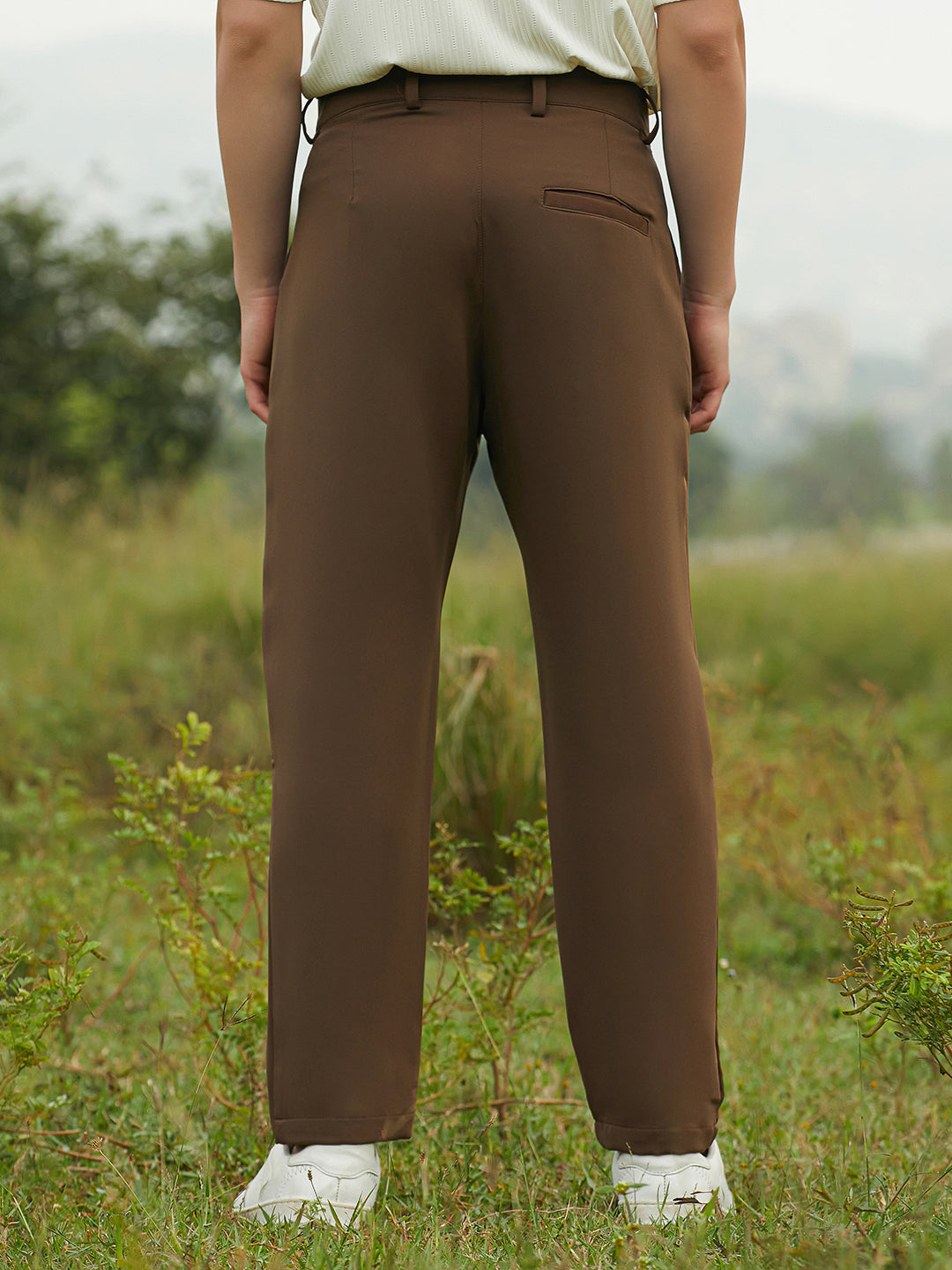 Pleated Suede Trousers