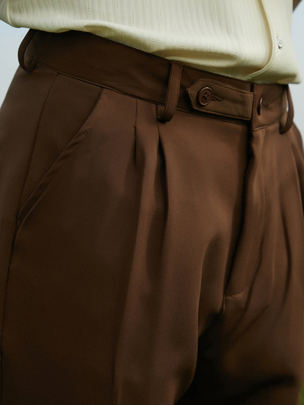Lightweight - Pleated Suede Trousers