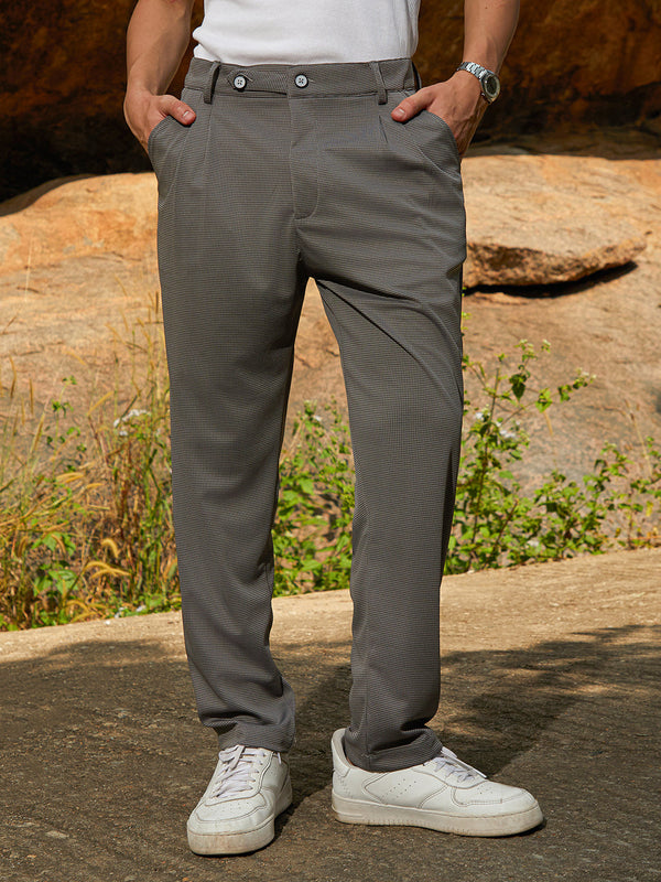 Lightweight - Micro-Check Chino Trousers