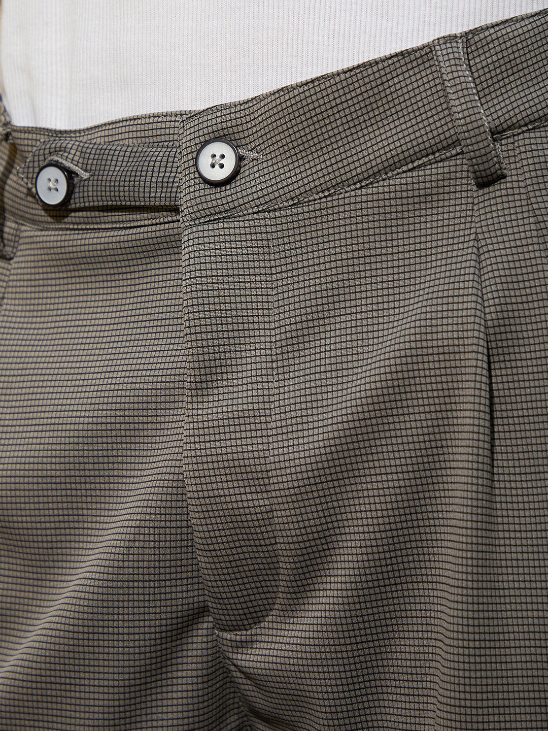 Micro-Check Chino Trousers