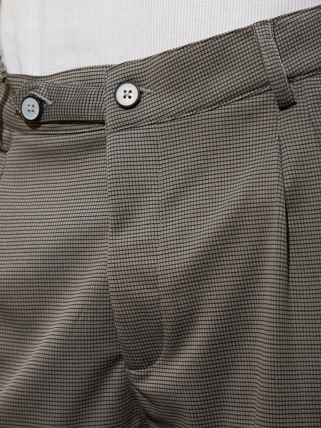 Lightweight - Micro-Check Chino Trousers