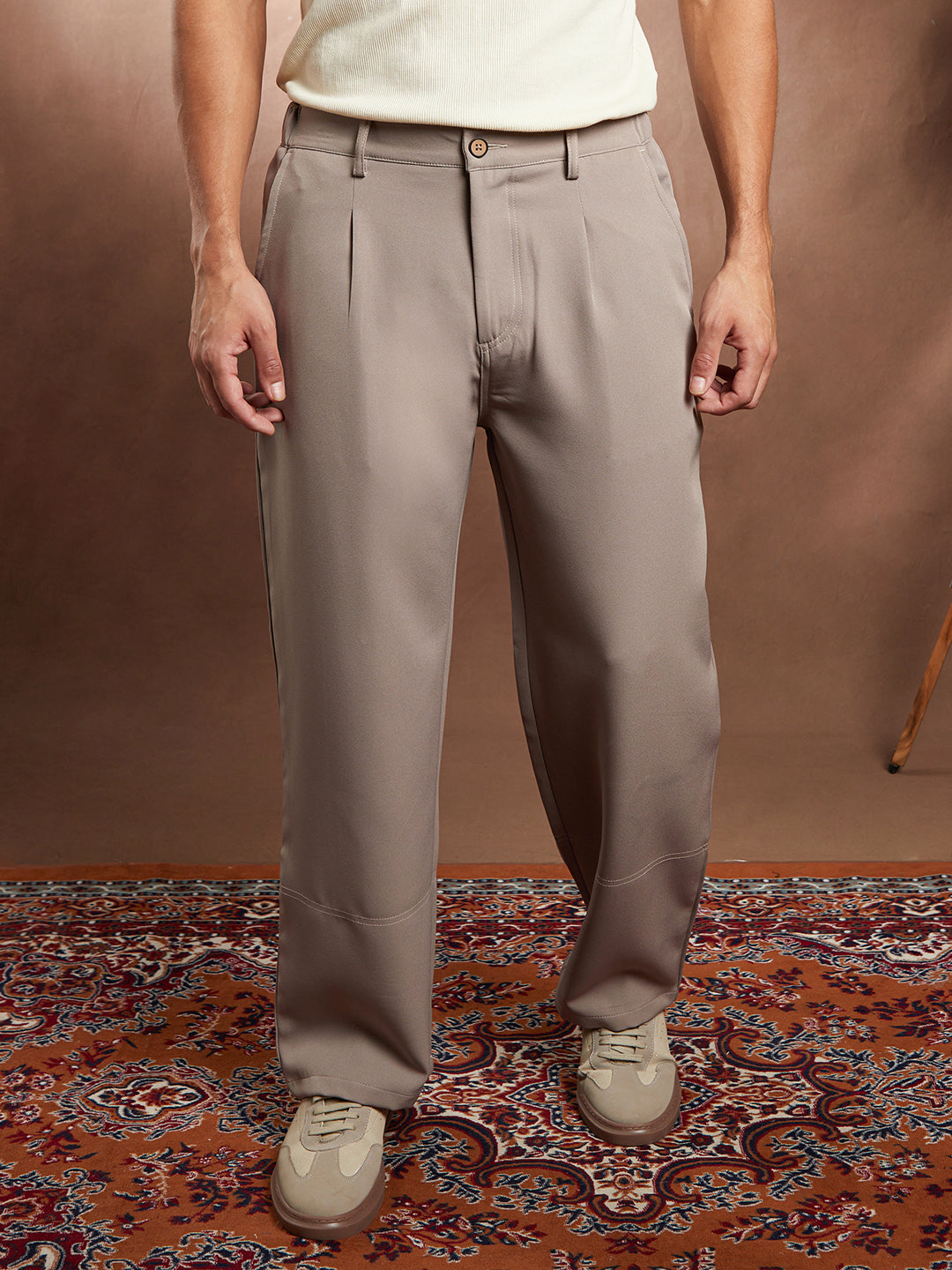 Panelled-Straight Trousers