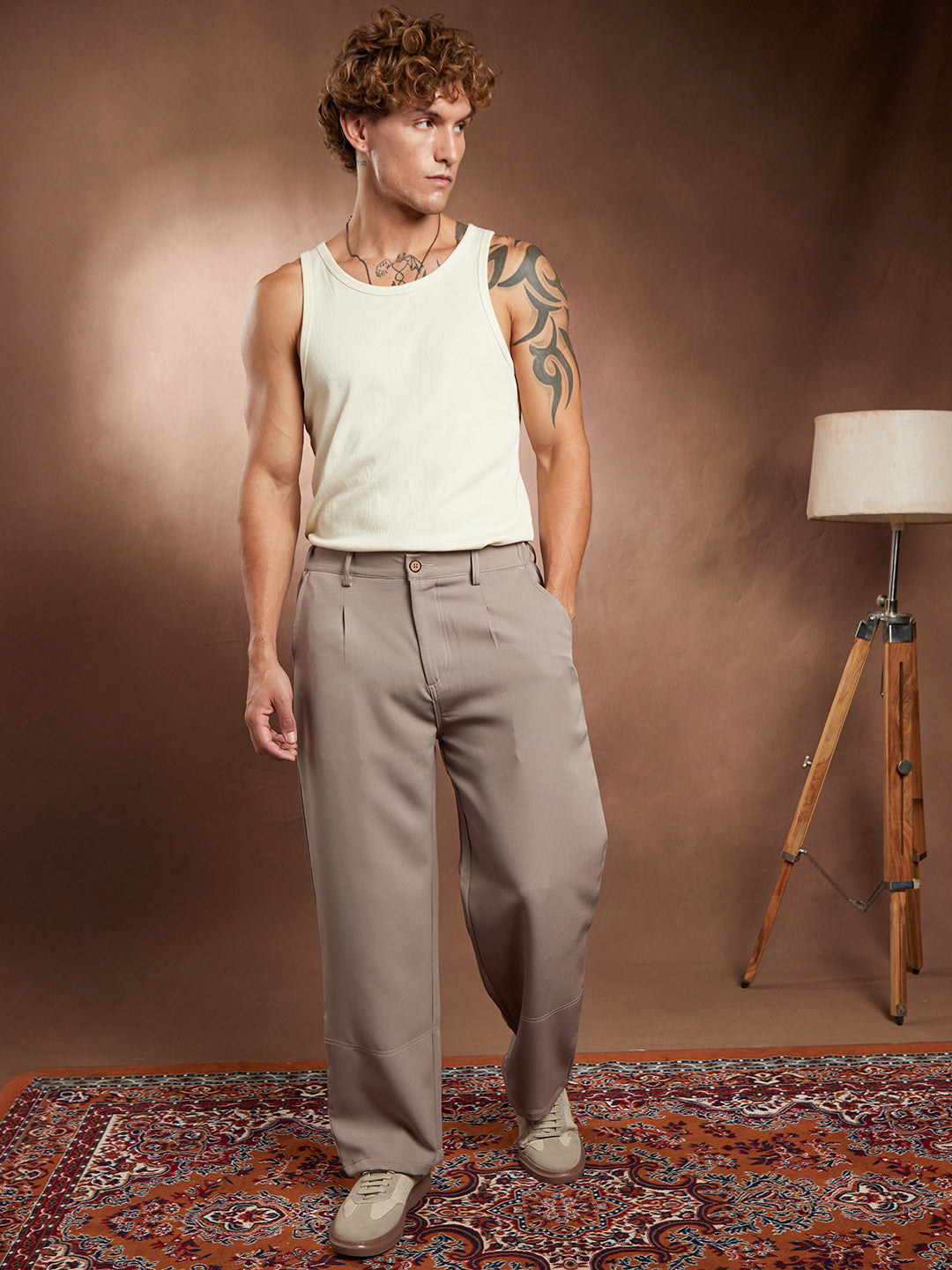 Panelled-Straight Trousers