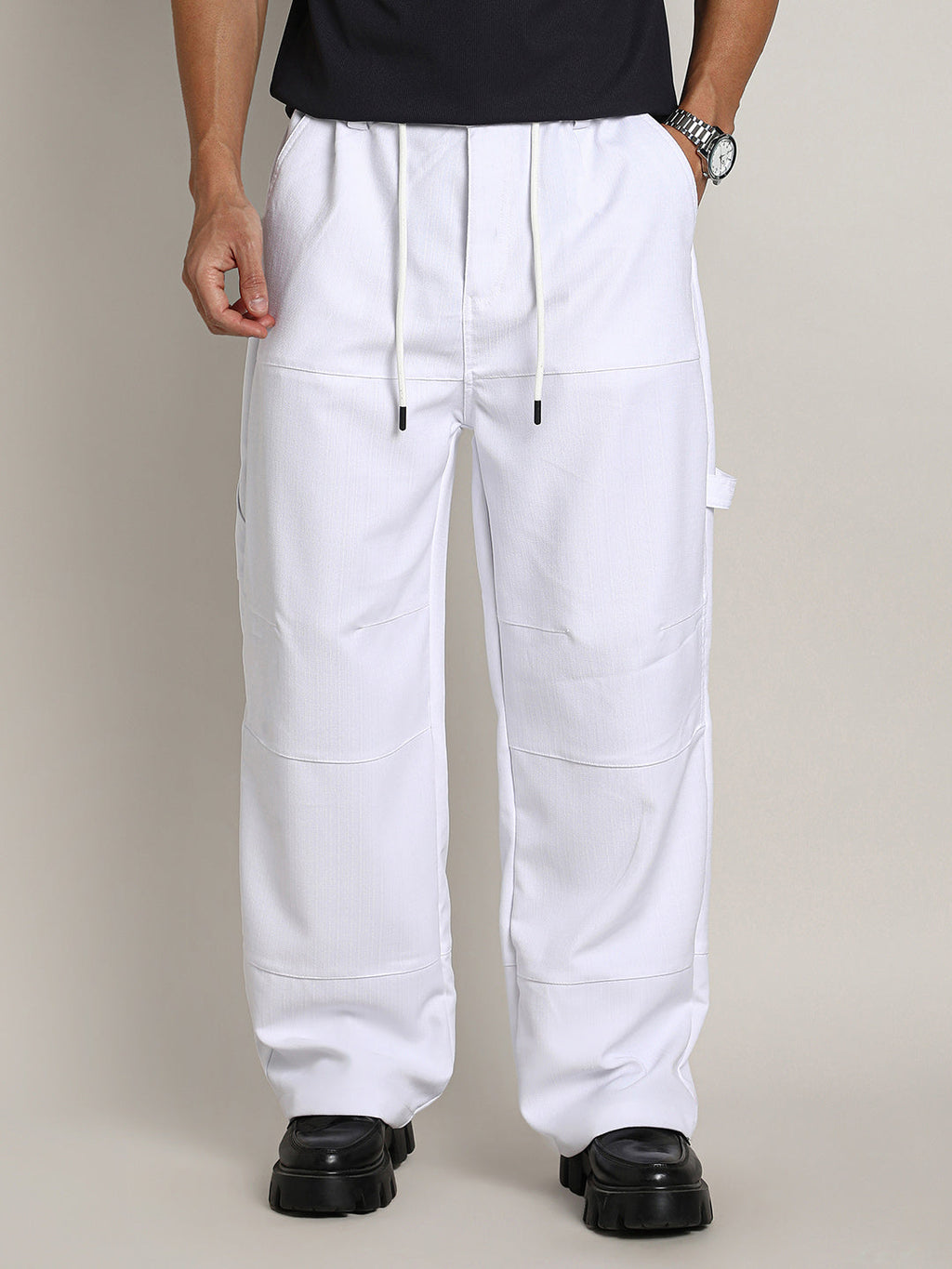 Relaxed-Panel Cargo Trousers