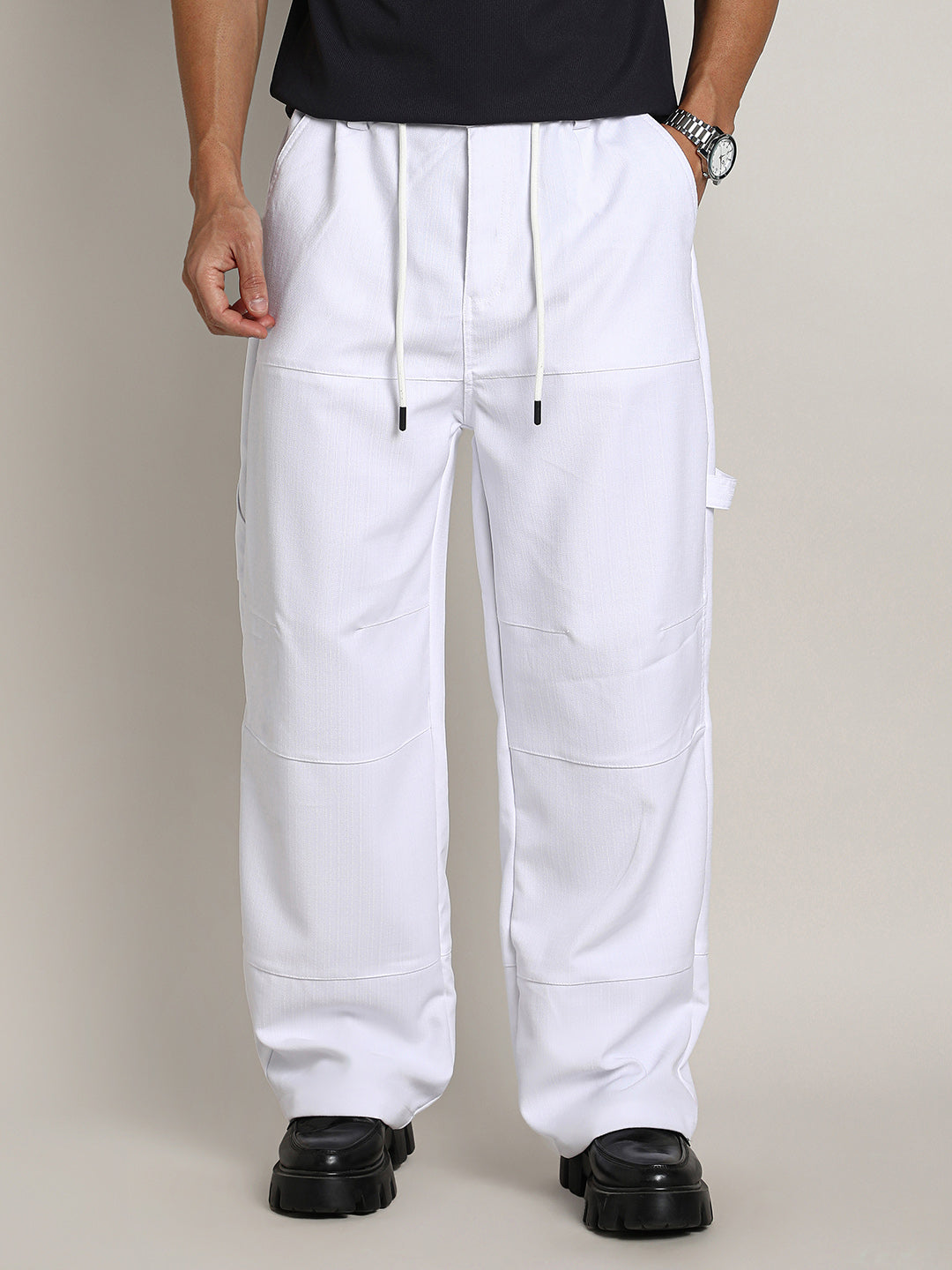 Relaxed-Panel Cargo Trousers
