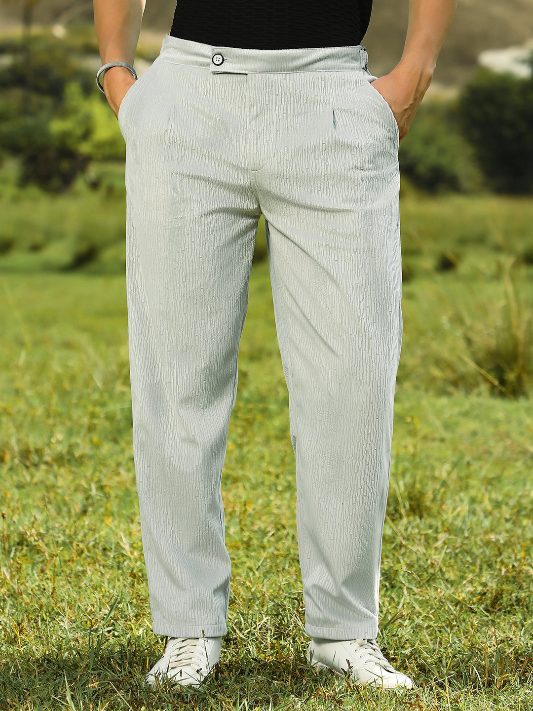 Veined Tailored Trousers