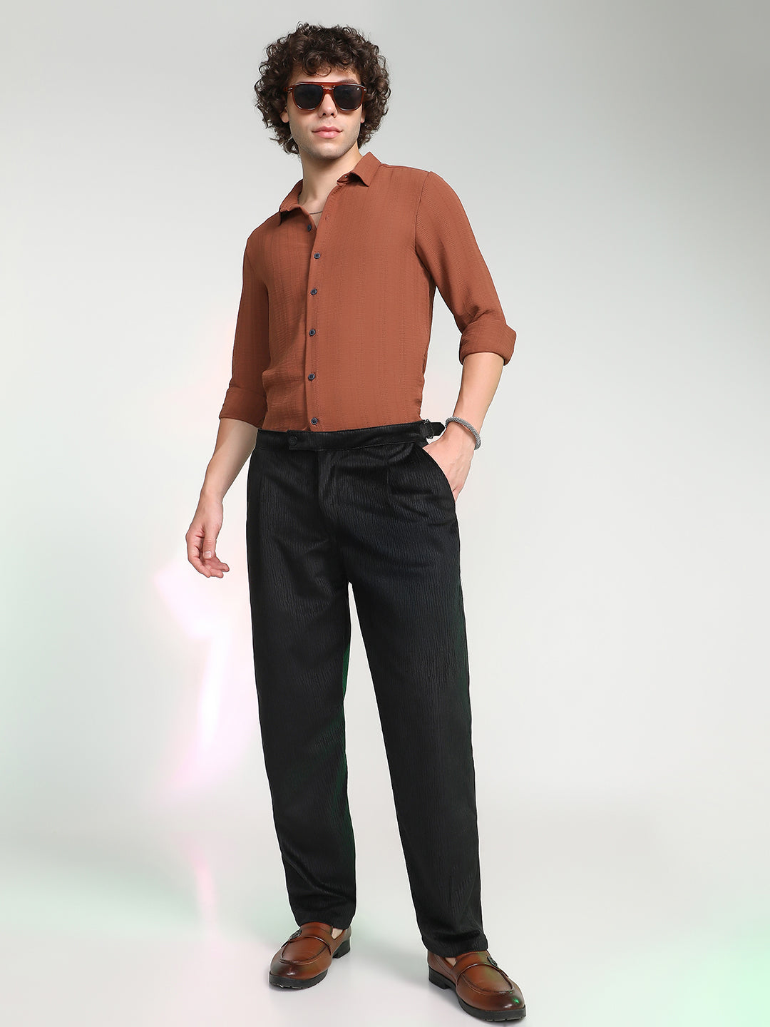 Veined Tailored Trousers