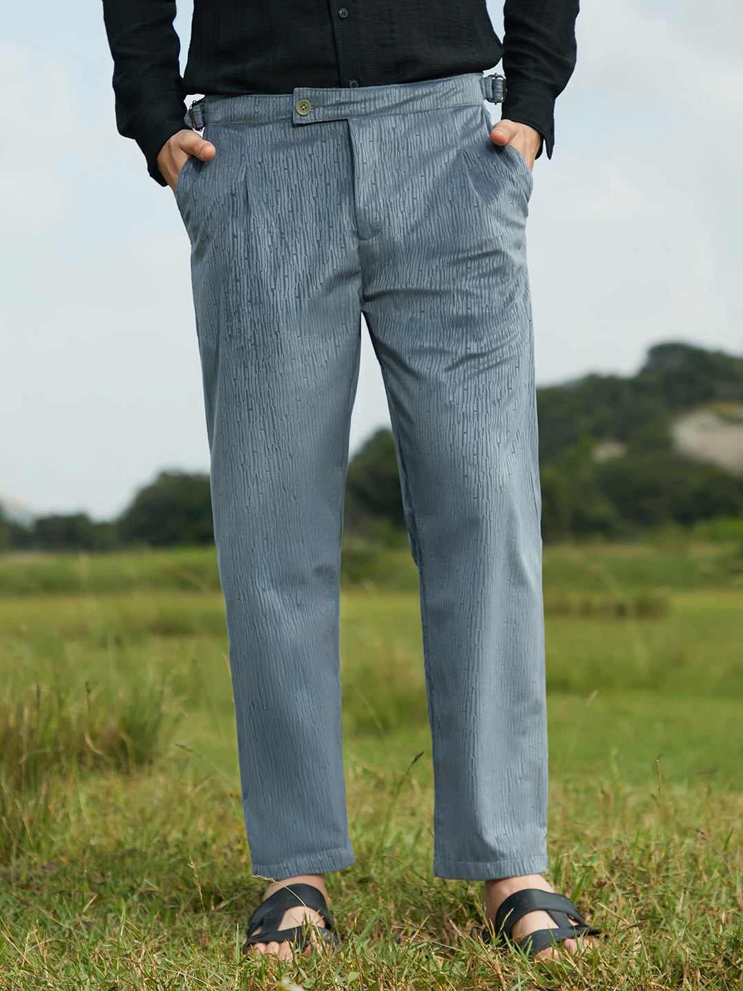 Veined Tailored Trousers