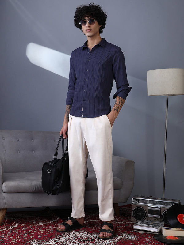 Cuffed Pleated Tailored Trousers