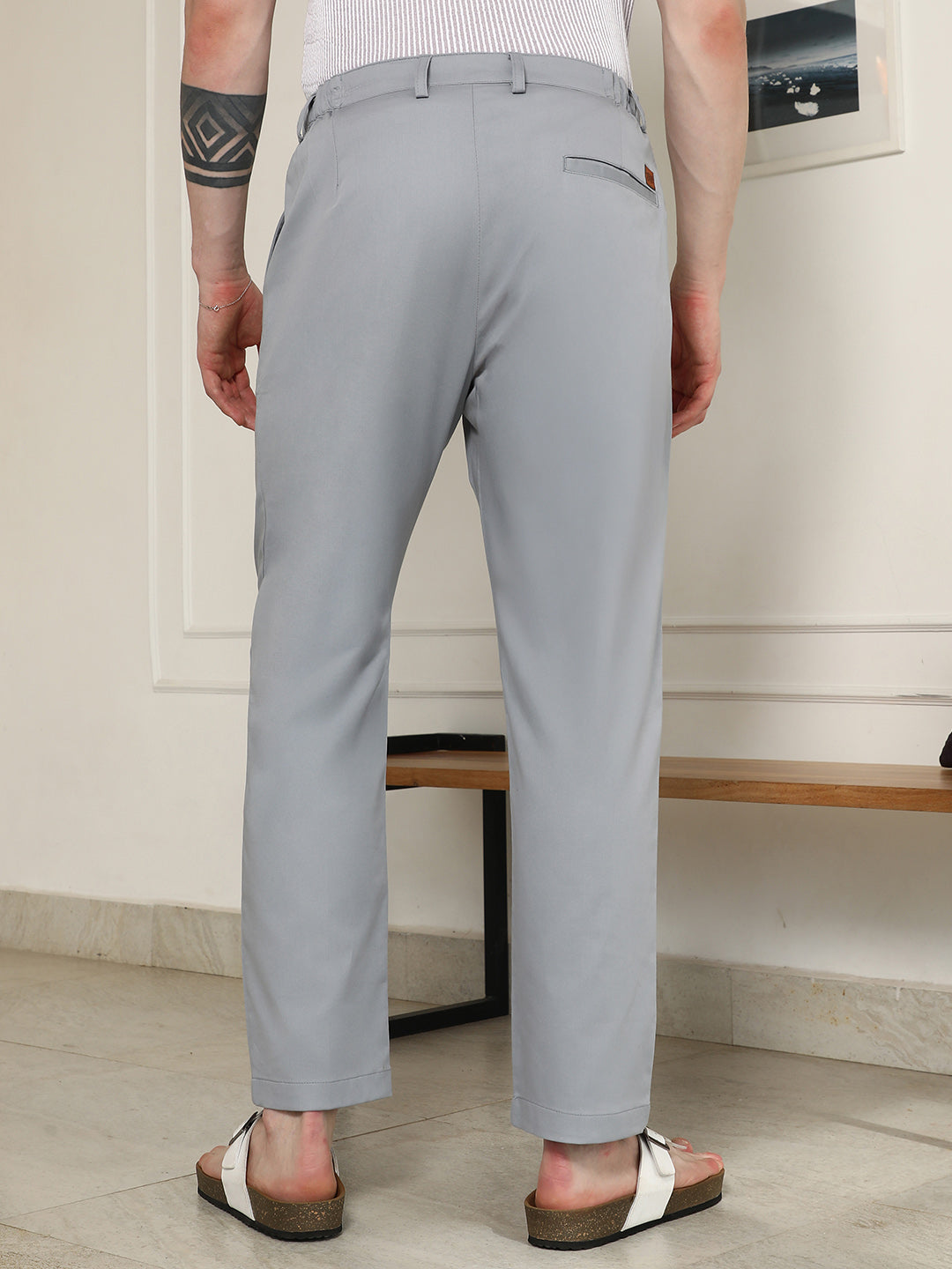Grey Pleated Trousers