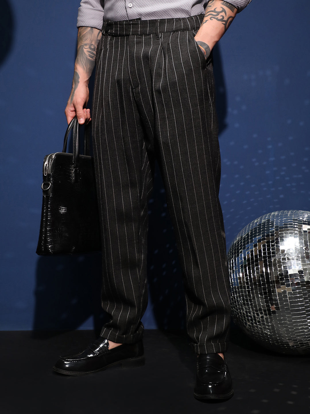 Lightweight - Pinstripe-Pleated Chino Trousers