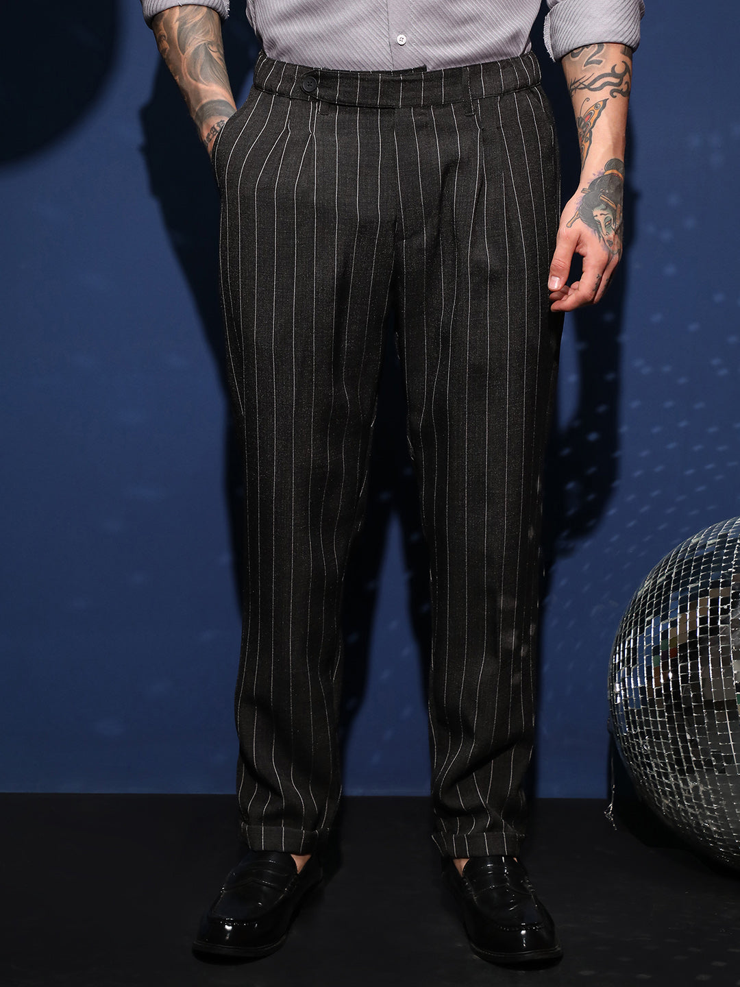 Lightweight - Pinstripe-Pleated Chino Trousers