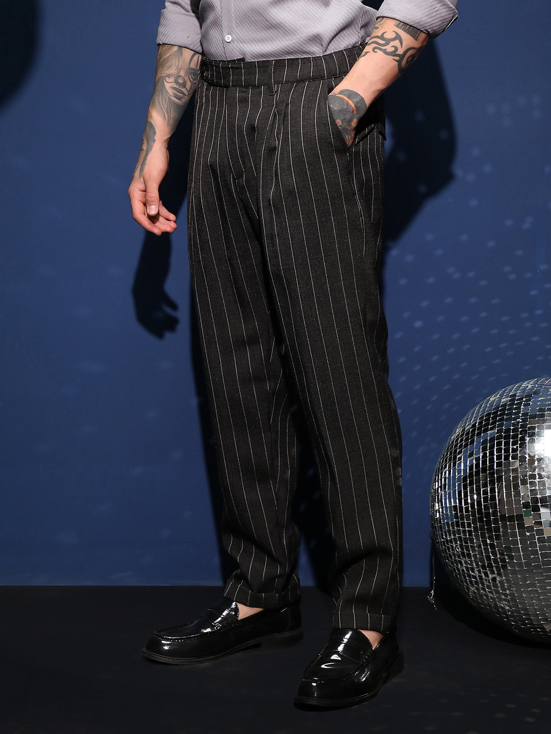 Lightweight - Pinstripe-Pleated Chino Trousers