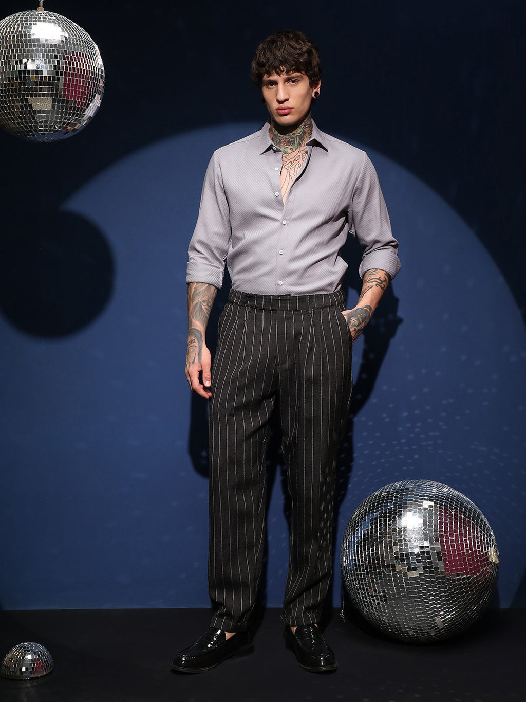 Lightweight - Pinstripe-Pleated Chino Trousers