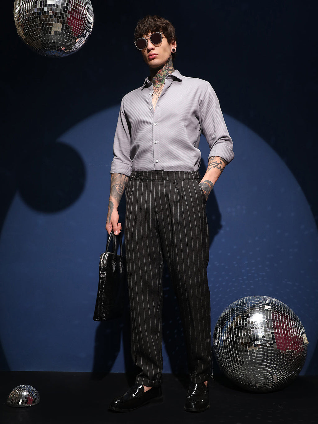 Lightweight - Pinstripe-Pleated Chino Trousers