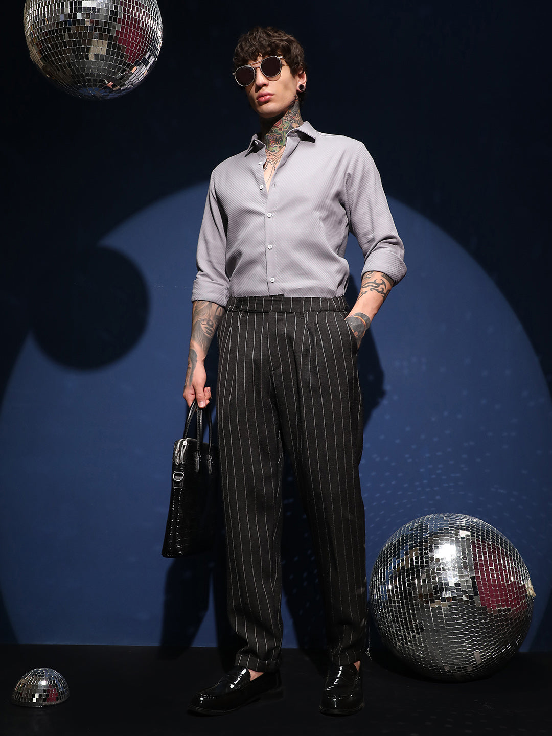 Lightweight - Pinstripe-Pleated Chino Trousers