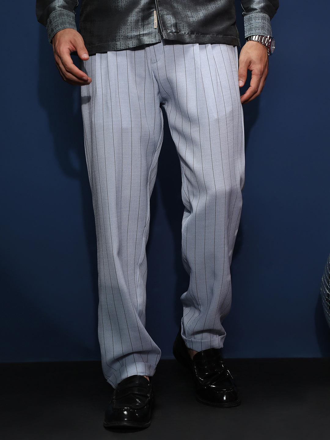 Lightweight - Pinstripe-Pleated Chino Trousers