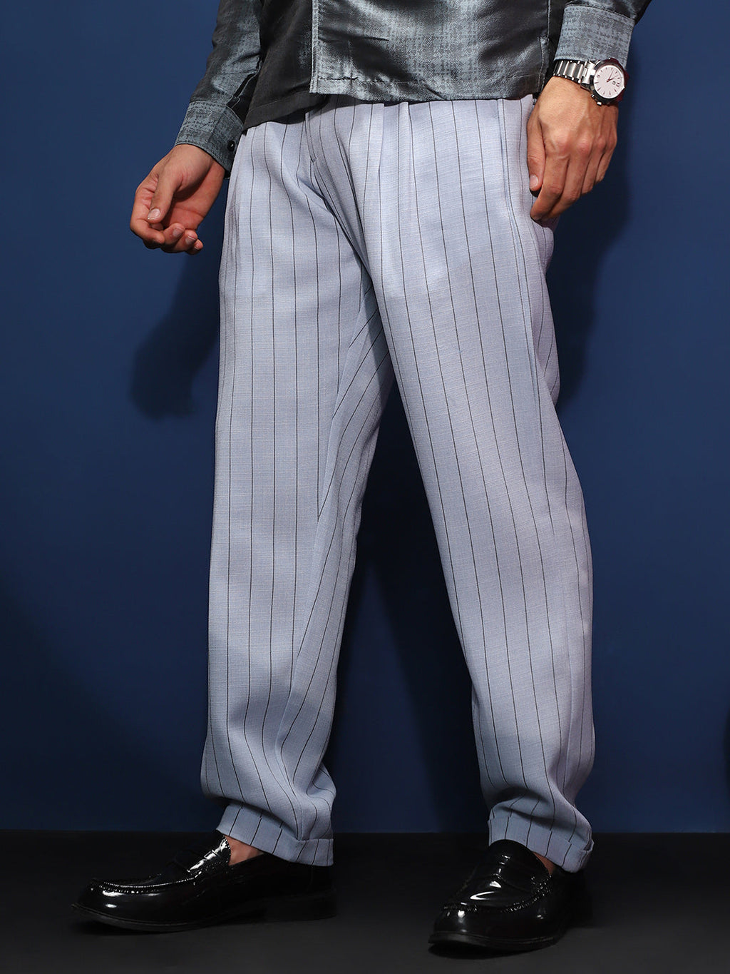 Lightweight - Pinstripe-Pleated Chino Trousers
