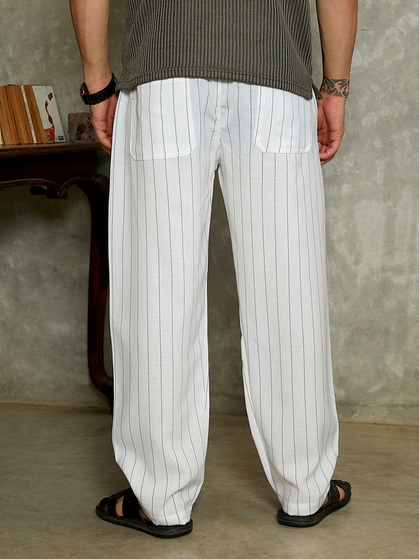 Lightweight - Pinstriped Chino Trousers