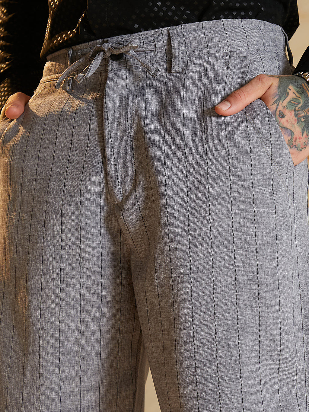 Lightweight - Pinstriped Chino Trousers