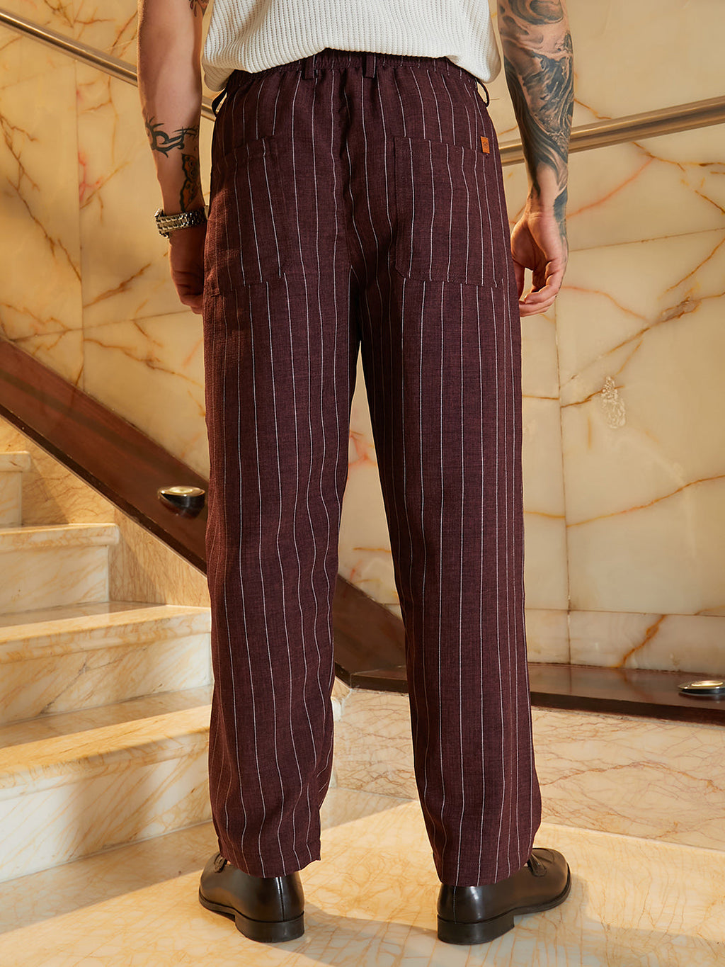 Lightweight - Pinstriped Chino Trousers