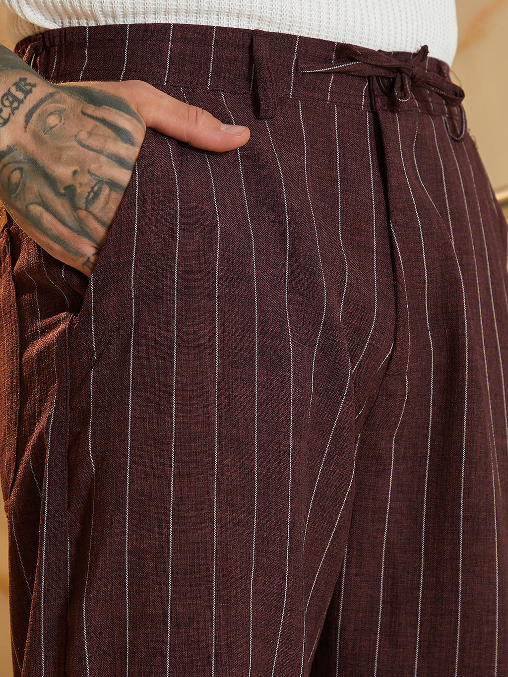 Lightweight - Pinstriped Chino Trousers