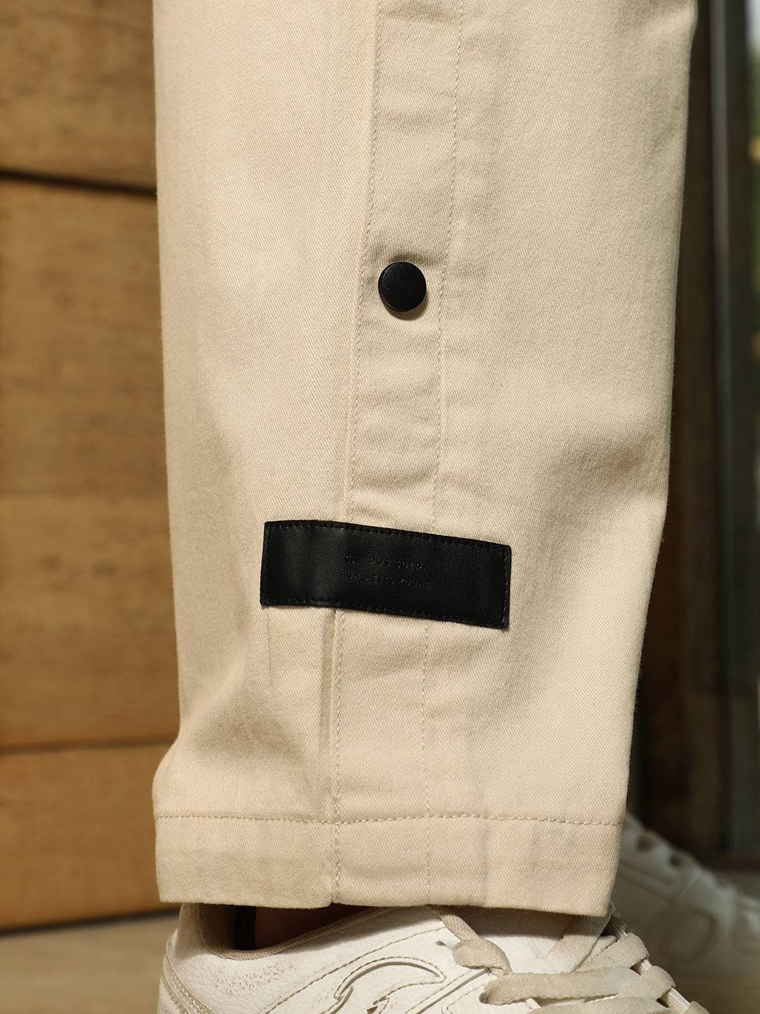 Side-Snap Straight Trousers