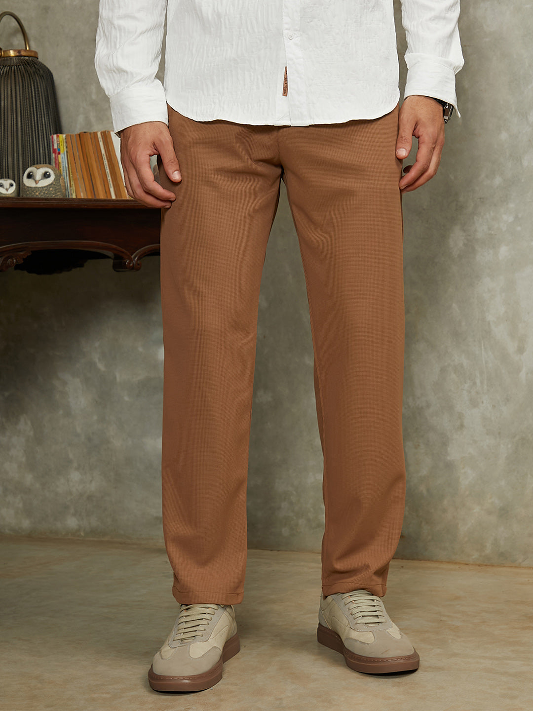 Micro-Waffle Chino Trousers